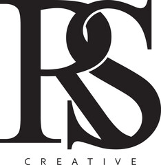 RS letter modern logo. SR vector black design