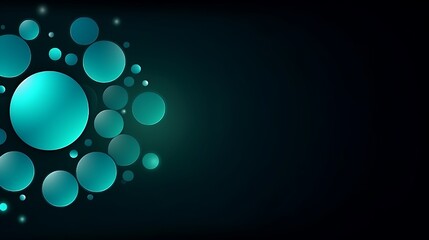 Abstract Teal Circles Dark Background Design