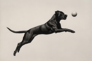 Boxer Playing with a Ball: A muscular Boxer with a smooth coat
