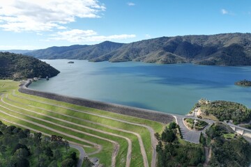 Aerial photo of Eildon wall Victoria Australia