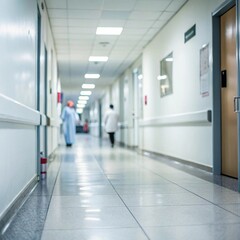 blur image background of corridor in hospital or clinic image