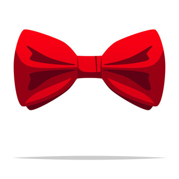 recommend clip art: Red gentleman neck bow tie vector isolated illustration