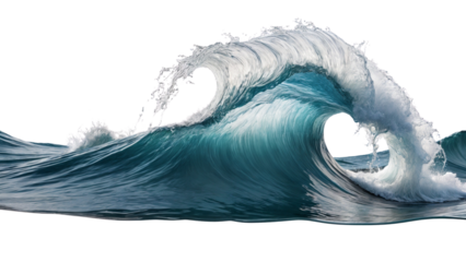 water wave splashing isolated on white or transparent png