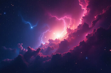 Fototapeta premium Beautiful space background with stars and nebula. 3D rendering