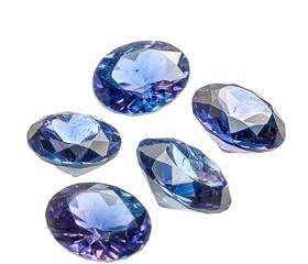 Fototapeta premium set of oval blue diamond 