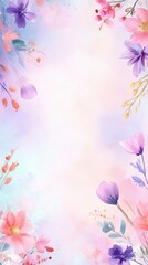 Obraz premium Beautiful Floral Background with Soft Pastel Colors and Delicate Blossoms in a Serene Artistic Design Ideal for Invitations, Greeting Cards, and Digital Artwork