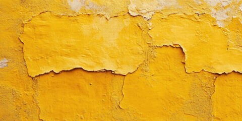 Obraz premium Vibrant yellow wall texture background displaying intricate details, perfect for adding a burst of color to design projects. This yellow wall texture background captures the essence of warmth and