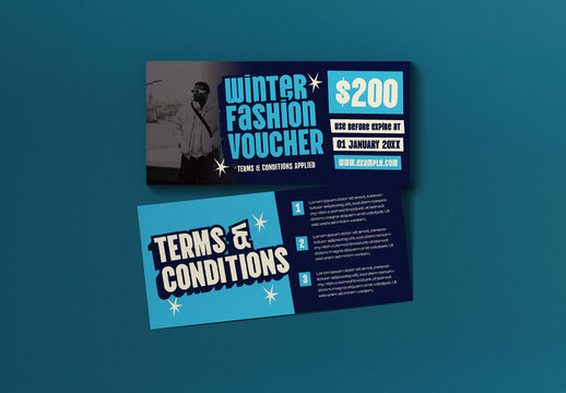 Blue Scrapbook Winter Fashion Voucher