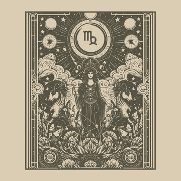 virgo zodiak tattoo featuring zodiac art