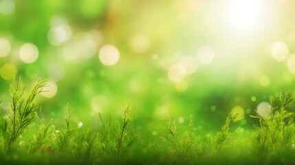Fototapeta premium Vibrant Green Plants Basking In Sunlight
