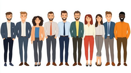 Obraz premium group of people standing in a row