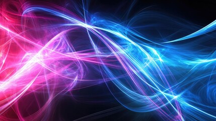 Abstract Waves of Light Dance Dynamically Across a Dark Canvas, Creating a Vibrant, Energetic, and Evocative Visual Symphony.