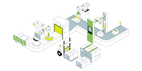 Fototapeta premium Smart factory production