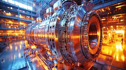 Innovative turbine technology showcase industrial facility high-resolution image modern environment close-up viewpoint