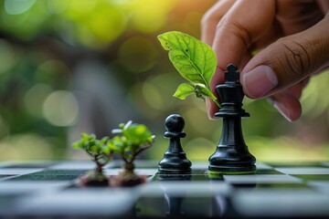 Sustainable business strategy concepy. Growing sustainability by doing business with positively impacting the environment, community and society. Challenges and drive business success. ESG.