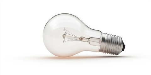 Isolated light bulb on a white background, showcasing the simplicity and elegance of the light bulb design, emphasizing the light bulb s functionality and versatility in various settings.