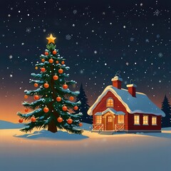 Christmas house in the forest