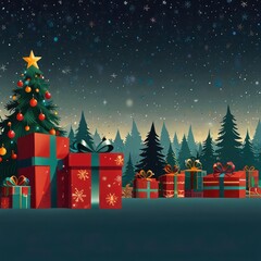 Christmas house in the forest