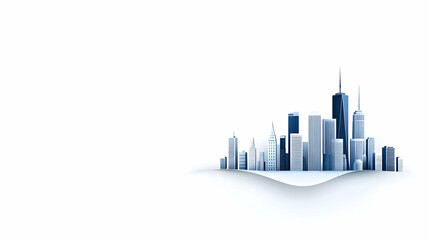 Fototapeta premium Modern cityscape 3D icon collection. Includes skyscrapers, office buildings, urban landscape. Created in blue monochrome style with gradient effect