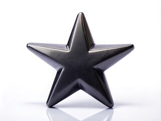 Fototapeta premium PNG Black Star on White Background - High-Quality Product Photography for Graphic Design, Digital Projects, and Creative Uses