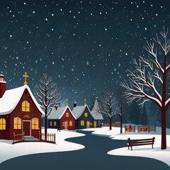Fototapeta premium Christmas house in the night