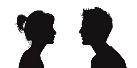 Fototapeta premium Silhouette of a Romantic Couple: A Monochromatic Masterpiece