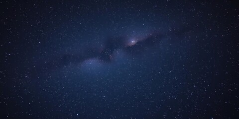 Fototapeta premium Celestial canvas stretching across the darkened sky with twinkling stars in every direction, astronomical, celestial scene, celestial landscape