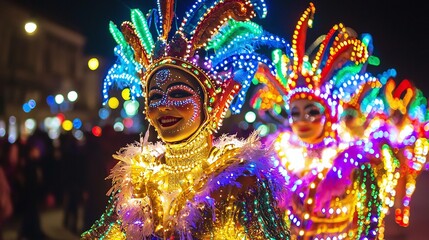 Fototapeta premium parade festival lights and costumes creating a vibrant celebration of joy and culture.