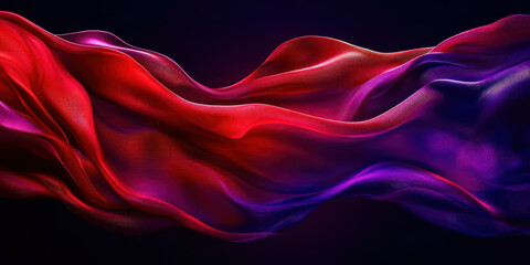 Fototapeta premium A long red and purple fabric with a wave pattern