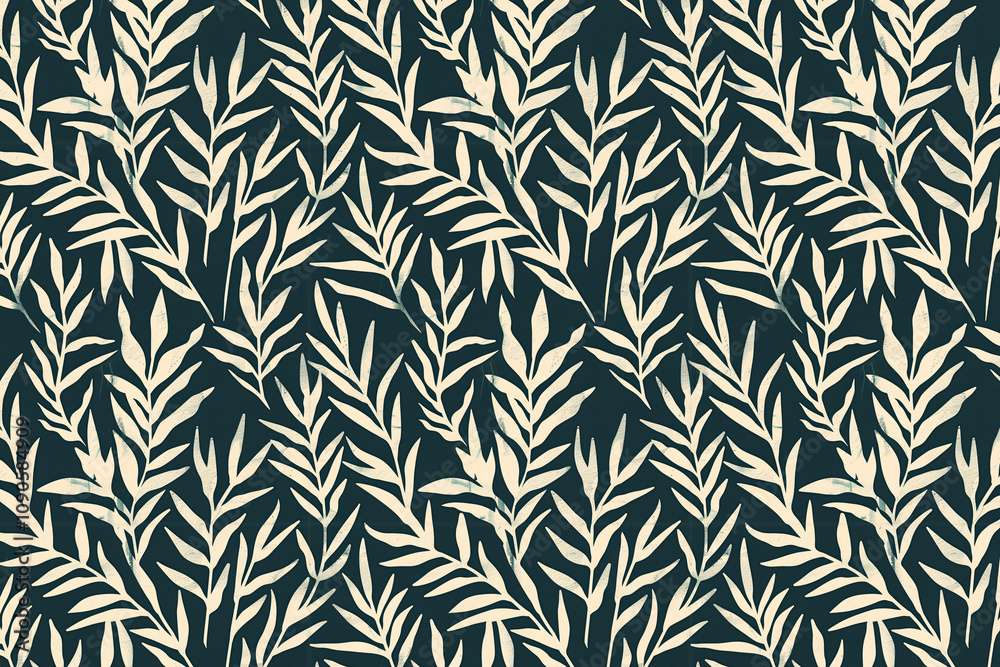 Poster toile pattern tapestry. linocut print. monochrome botanical pattern background. created with generat