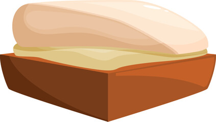 Fototapeta premium Square cake with cream and icing isolated on white background, perfect for bakery, pastry, and dessert projects