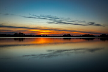Sunset over lake