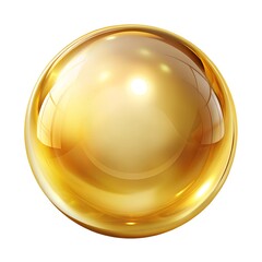 Shiny gold bubble isolated on white