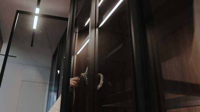 A Stylish and Modern Wardrobe Interior Enhanced by Sleek and Functional Lighting Design