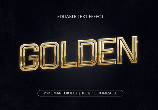 Golden Retro 3D Text Effect