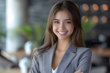 Fototapeta premium Confident real estate agent outside modern home.