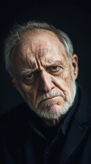 Obraz premium A portrait of an old man looking angry