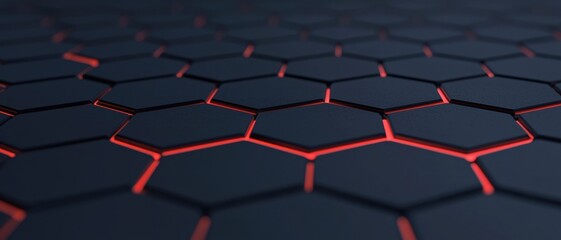 Fototapeta premium A close up of a black and red hexagonal pattern