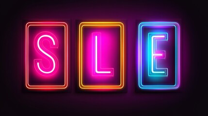 Vibrant neon sale sign vector, eyecatching design for effective commercial promotions and advertising
