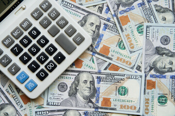 Fototapeta premium US dollar 100 bill. Finance and Trade representative dollar paper money.