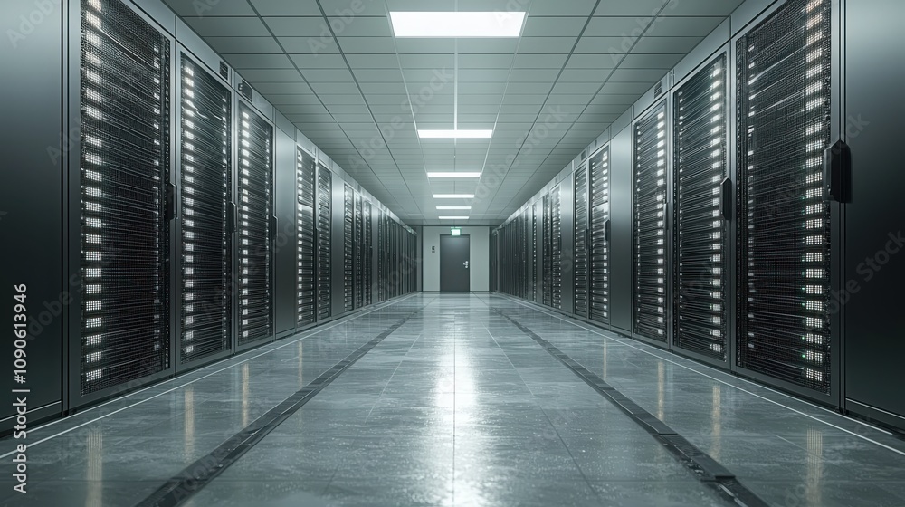 Poster transforming networks high-tech cloud computing infrastructure in modern data centers for enhanced c