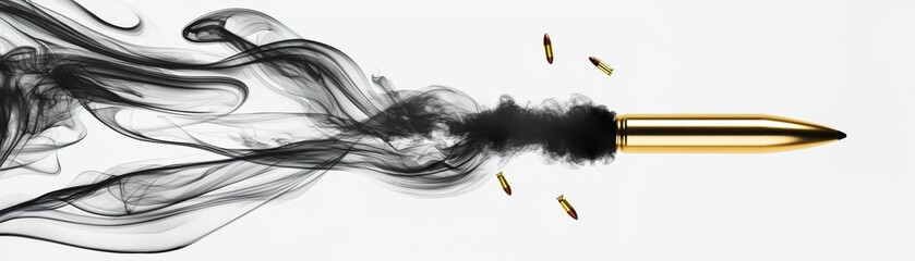 Obraz premium A sleek gold pen emits swirling black ink, creating an artistic and dynamic visual effect.