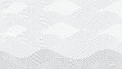 Abstract wavy background with white curves and flowing patterns. Japanese style concept