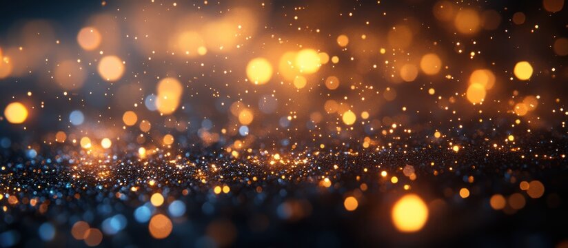 Abstract background with bokeh lights and glitter.