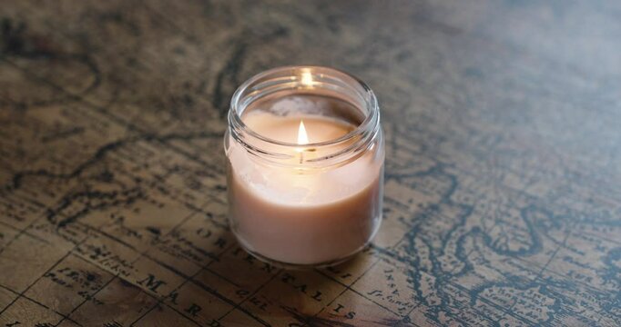 A scented candle on a table