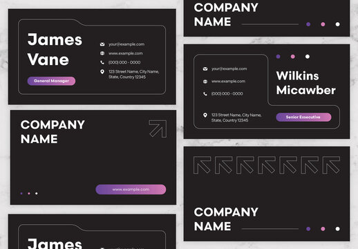 Black And Pink Business Card