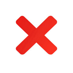 Obraz premium Modern Minimalist Red X Cross Icon Symbol for Error Caution or Warning Concept