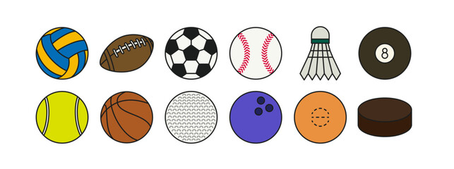 １２種類のスポーツボールセット