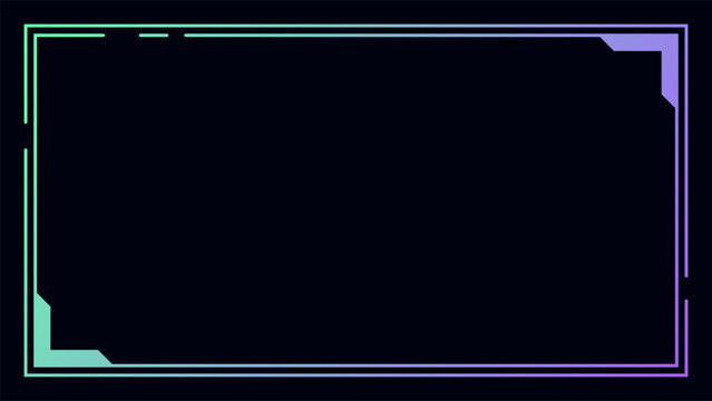 Landscape frame for video media player interface. Online stream futuristic technology style.