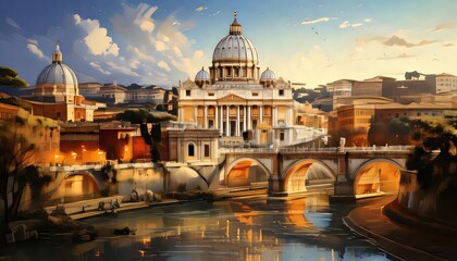 Fototapeta premium medieval fantasy world city